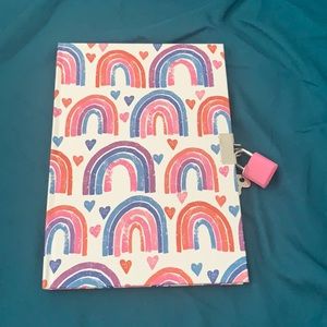 Rainbow cover diary with key